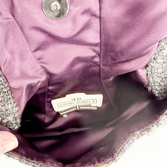 Henri Bendel Tweed Clutch Wristlet Silver - Picture 3 of 5